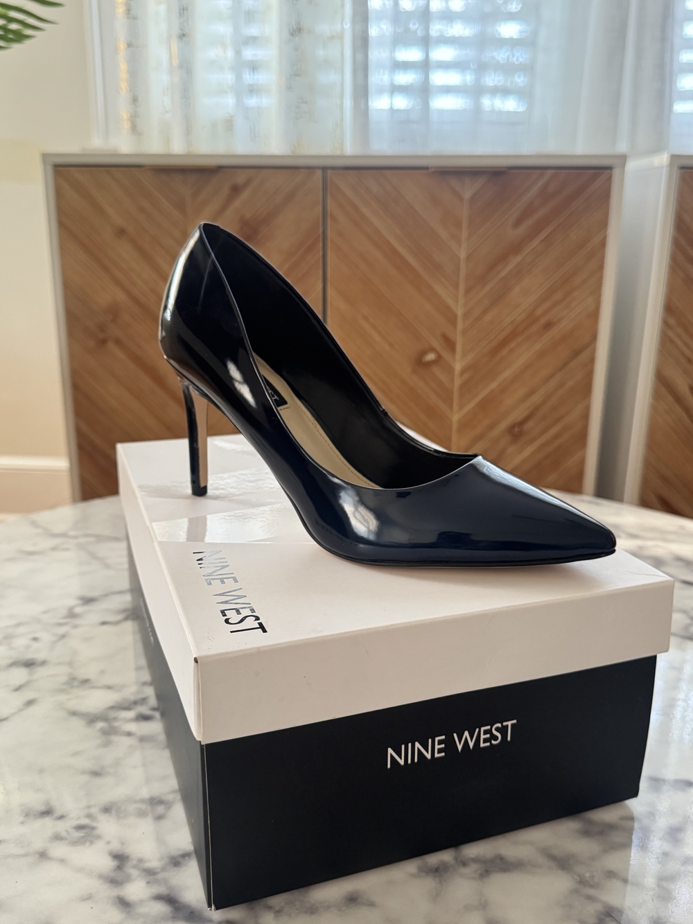 Nine West Black Patent Pointed Toe Stiletto Pump